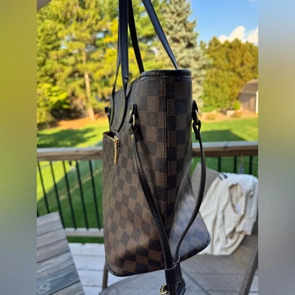 Brown Checkered Tote Bag - Picture 4 of 10